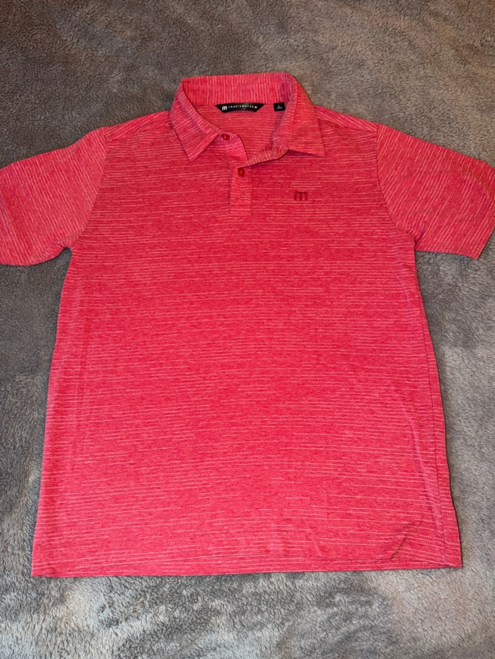 Travis Mathew Heather Red Short Sleeve Polo